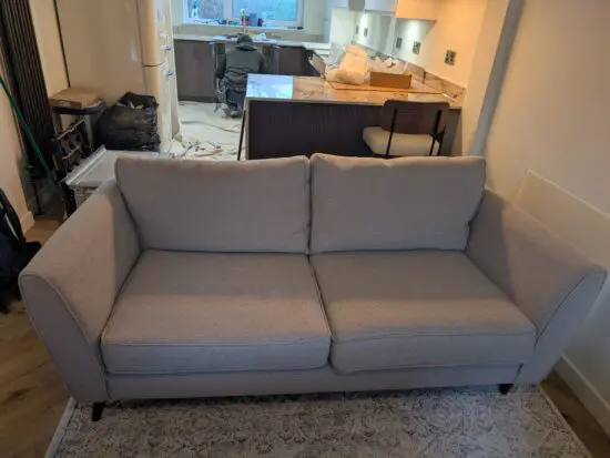 Sofology Beige Keswick sofa with walnut feet