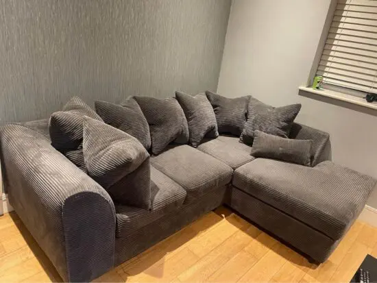 Sofology Grey Corduroy Corner Sofa