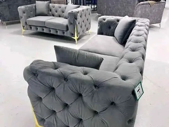 Never been used ~ Chesterfield 3 seater and 2 seater sofa in Grey Color