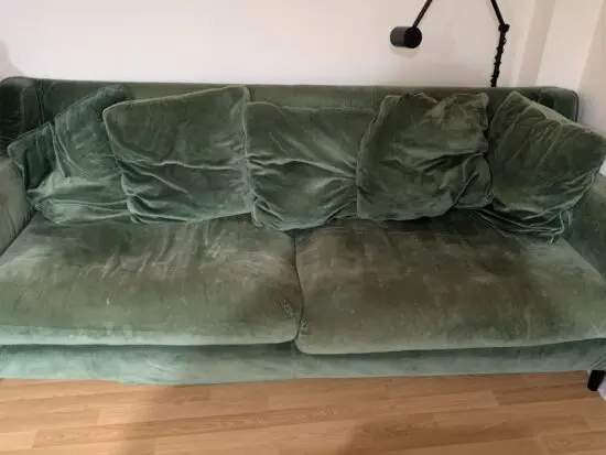 3 Seater Green Velvet Sofa