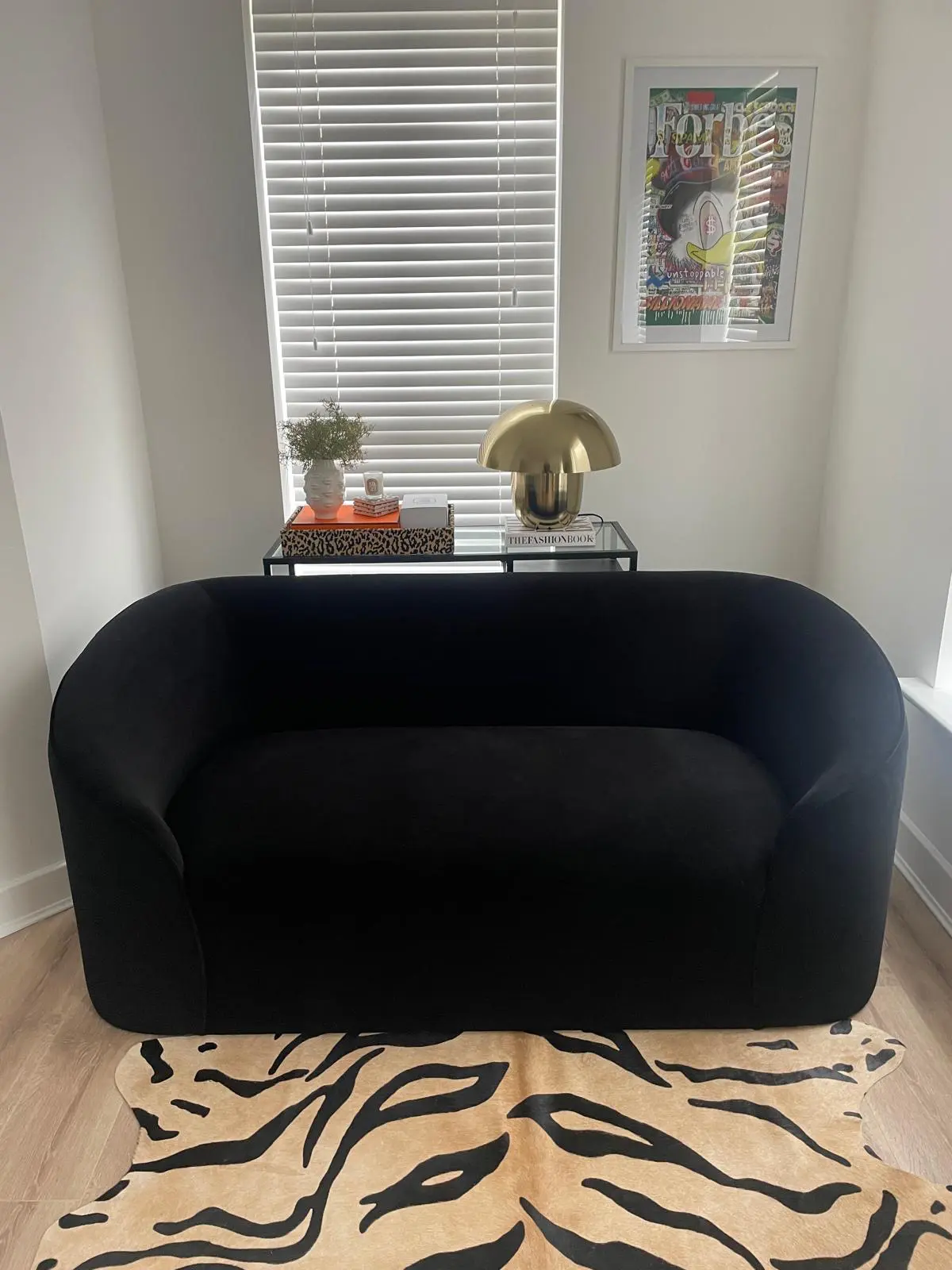 Dunelm Zuma 2 Seater Sofa Settee Black Velvet