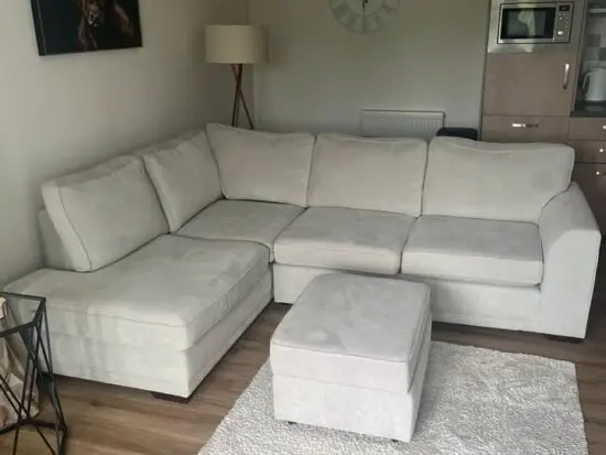 4x Settee L shaped Corner sofa & Matching pouffe - Removable Cushions covers