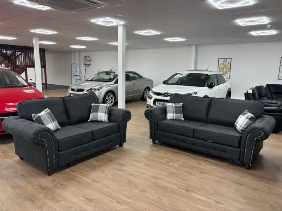 Leather Oakland 3+2 seater sofa set Black color