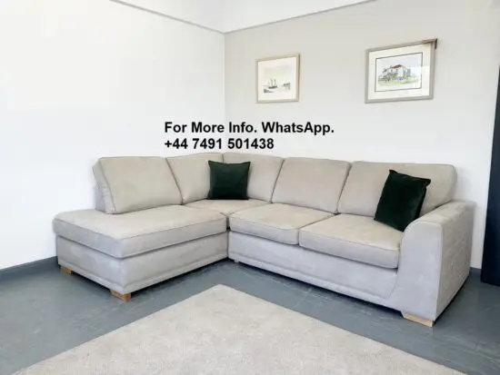 Dfs Orka L-Shaped Cream Corner Sofa For Sale