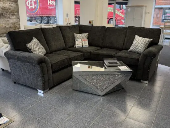 DFS 5x Seater Harrison Corner Sofa Colour Black