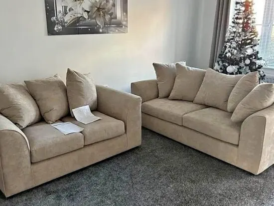 Beige 3 Seater & 2 Seater Sofa Set