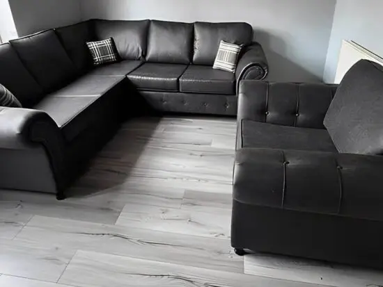 DFS Oakland 4x seater leather sofa set in black color