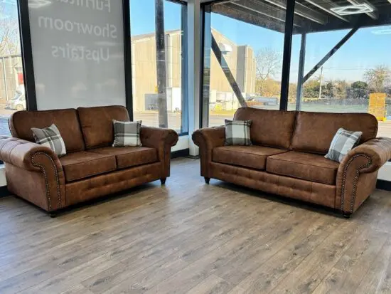 DFS oakland 3 seater sofa and 2 seater leather sofa