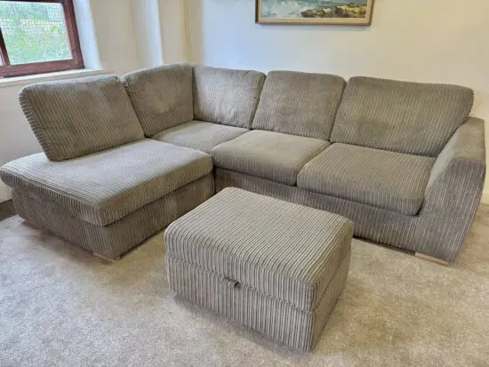 Next Grey L Shape Corner Sofa With Storage Footstool For Sale