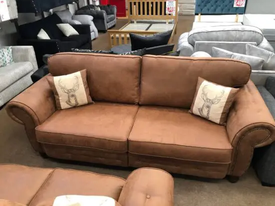 DFS Leather 3x Seater & 2x Seater Sofa Brown