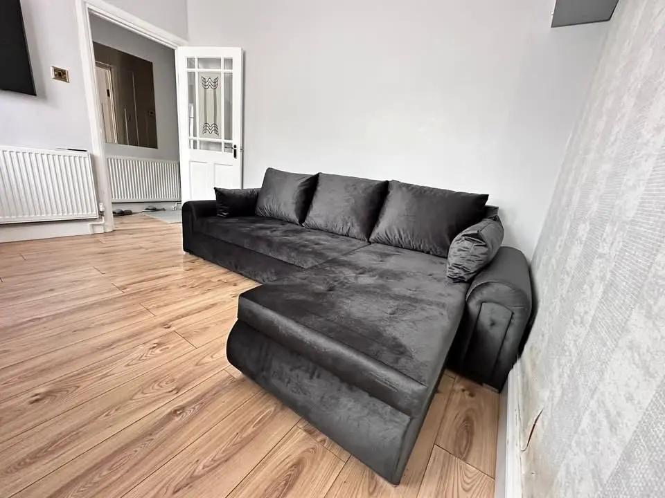 DFS grey Orka corner sofa bed