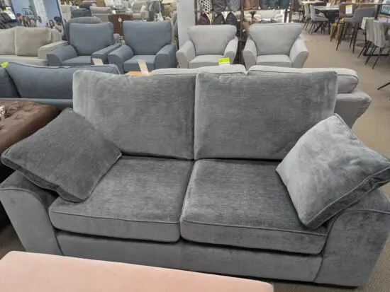 DFS Grey 3x Seater Sofa & 2x Seater HighBack Sofa