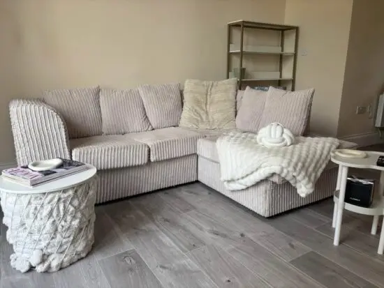 Cream L Shape Corner Sofa