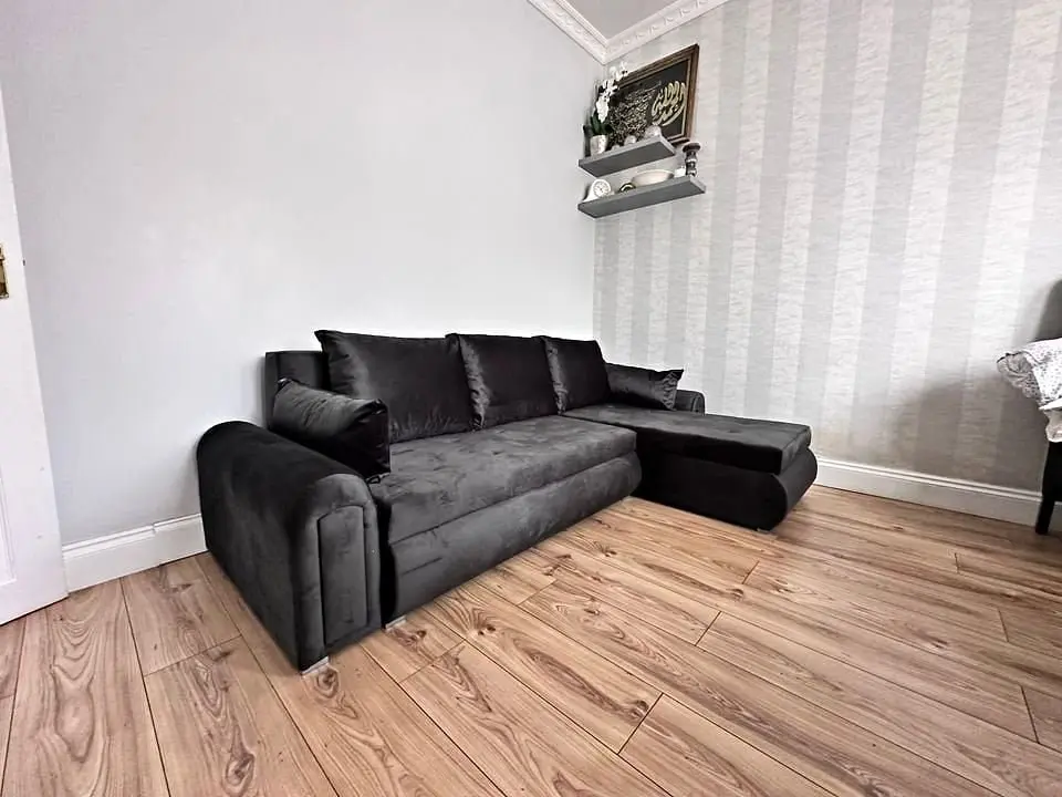 DFS grey Orka corner sofa bed