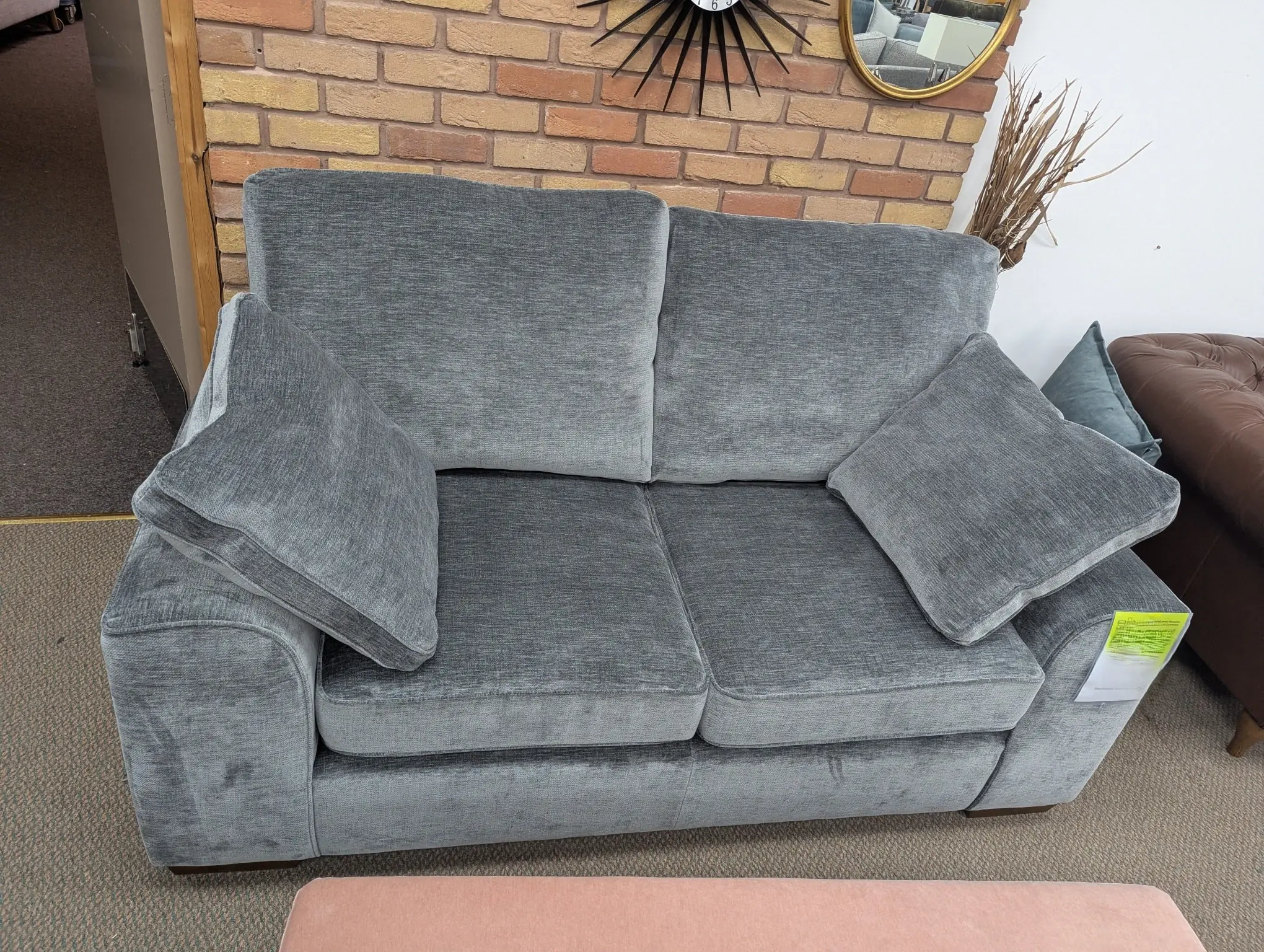 DFS Grey 3x Seater Sofa & 2x Seater HighBack Sofa