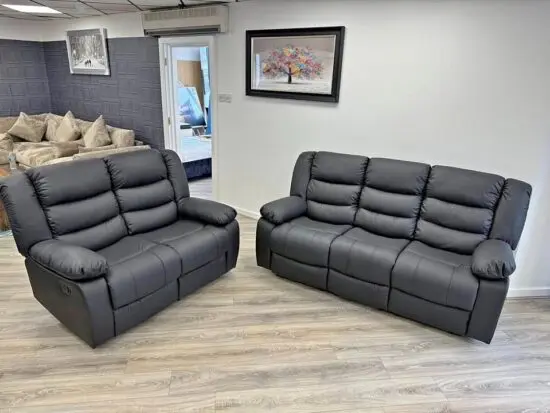 Roma 3x Seater & 2x seater leather recliner sofa set
