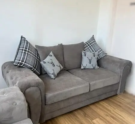Grey 3x Seater & 2x Seater Verona Suede Sofa Set