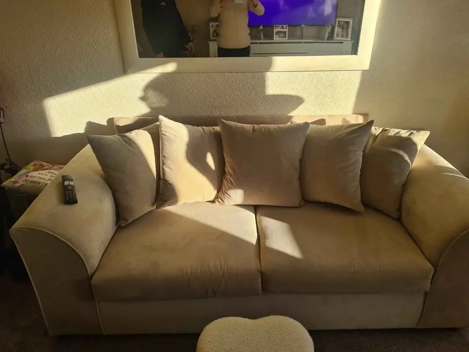 DFS Cream 2 Seater Sofa & 3 Seater Dylan Sofa