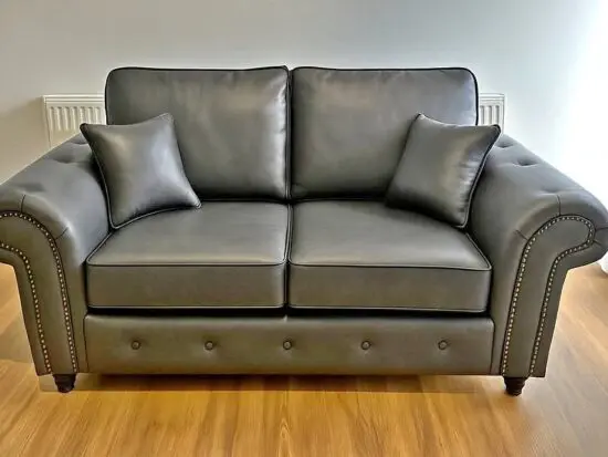 DFS 3x seater and 2x seater oakland leather sofa in black colour