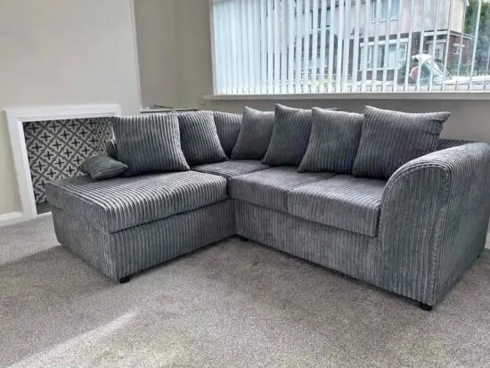 Grey 4x Seater Corner Sofa For Sale ¬ Jumbo Cord Sofa ¬ COD