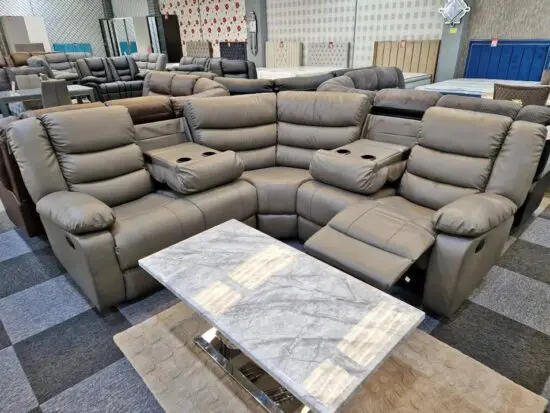 DFS 5x Seater Leather Corner Recliner Sofa