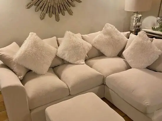 Dylan 4x Seater L Shaped Corner Sofa With Matching Puffy