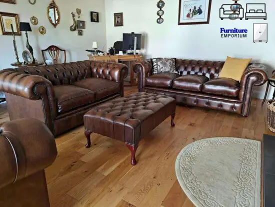 Chesterfield Leather 3x seater Sofa & 2x Seater Sofa Set