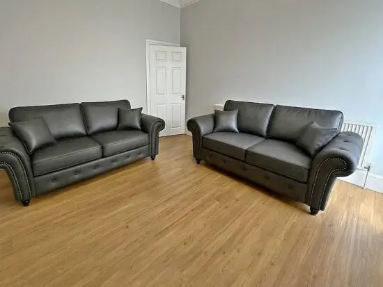 DFS Oakland leather 3x seater Sofa and 2x seater sofa set In Black Colour