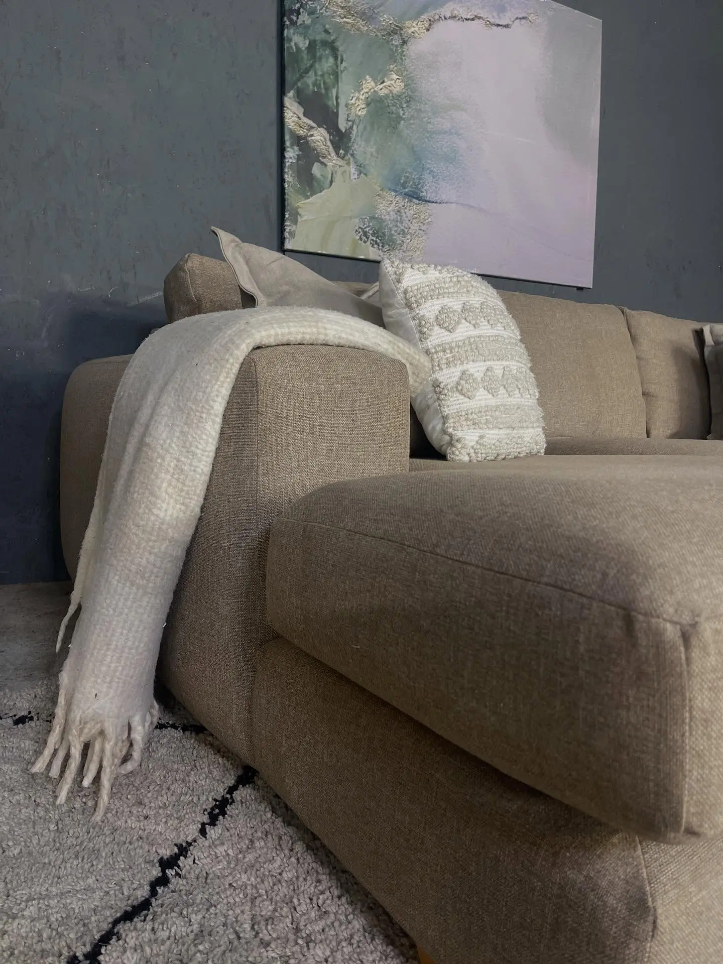 NEXT Beige L Shape Corner Sofa For Sale