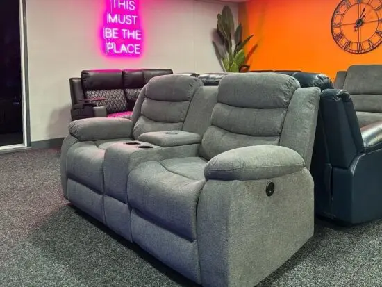 Sorentto Fabric 3+2 Seater Recliner Sofa In Grey For Sale