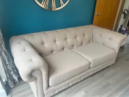 DFS Cream 2 Seater Sofa & 3 Seater Chesterfield Sofa