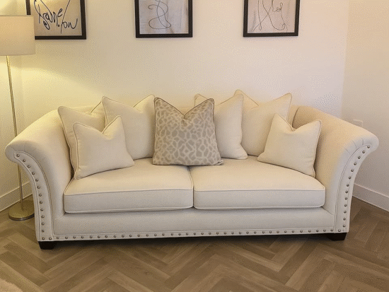 Dylan 5 Seater High Back JumboCord Dual Arm With Matching Puffy