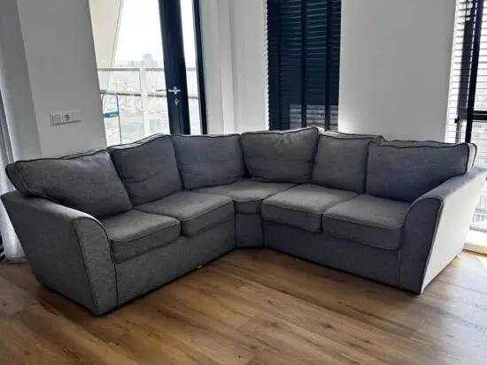 DFS!!Grey 5x Seater V Shape Corner Sofa