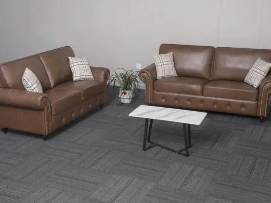 Next!! Brown Leather Oakland 3x seater and 2x seater sofa