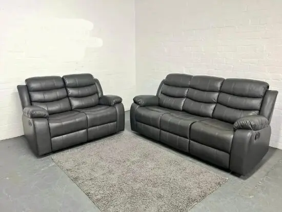 DFS!! Black 3x seater and 2x seater recliner sofa