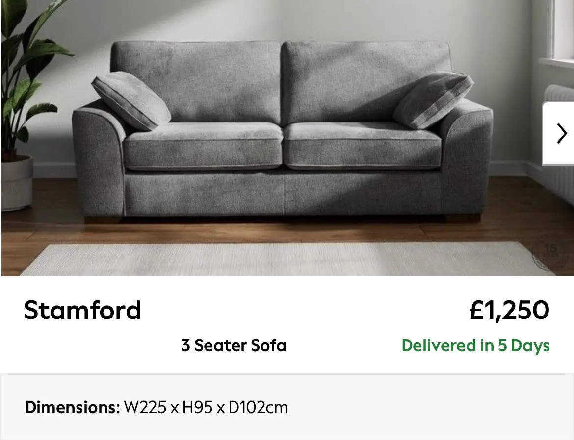Next Brand Stamford 3+2 Loveseat For Sale Best and Discounted Price