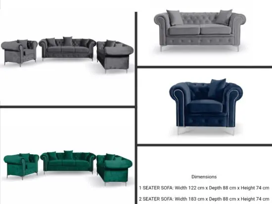 Chesterfield Roma sofa set