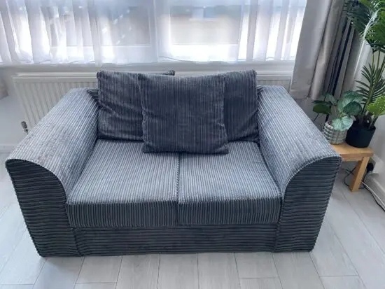 Grey fabric sofa set
