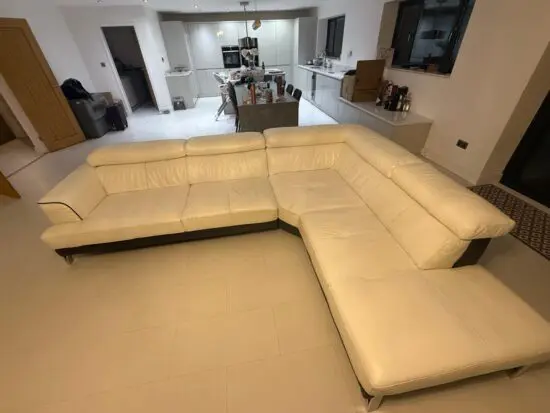L shaped corner leather sofa