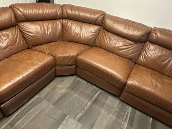 Csc LazBoy brown corner sofa