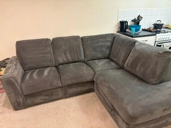 DFS Orka Right Hand Facing Arm Open End Manual Recliner Corner Sofa