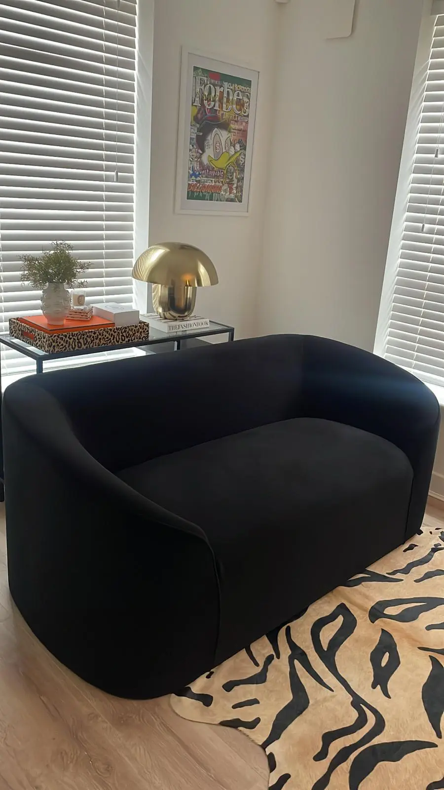 Dunelm Zuma 2 Seater Sofa Settee Black Velvet