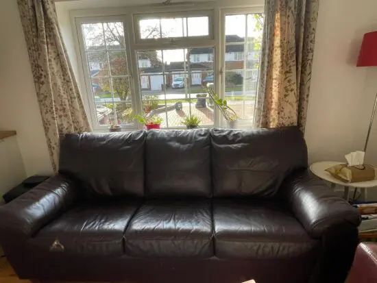 Harveys 3 seater brown leather sofa