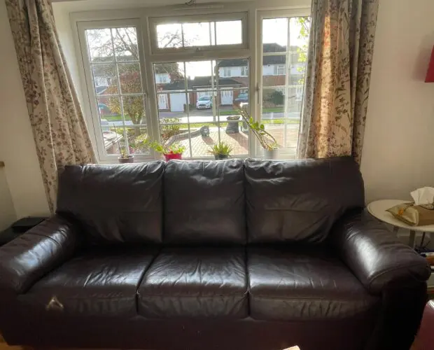 Harveys 3 seater brown leather sofa