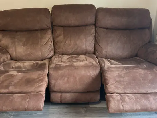 DFS Brown electric recliner 3 piece sofa set