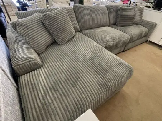 Loaf Grey Sofa : Cord Fabric Corner Sofa For Sale