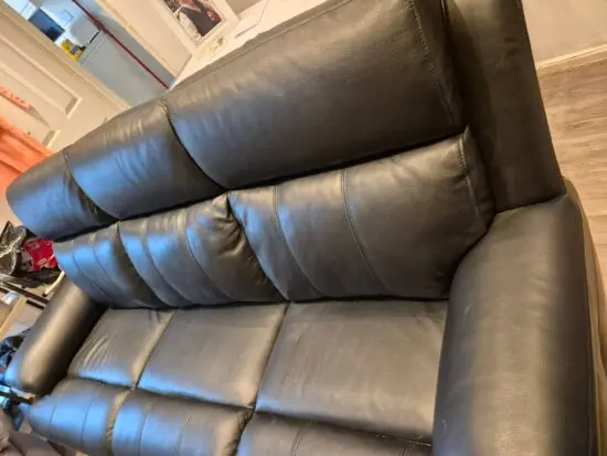 Black soft leather sofa 3 seater