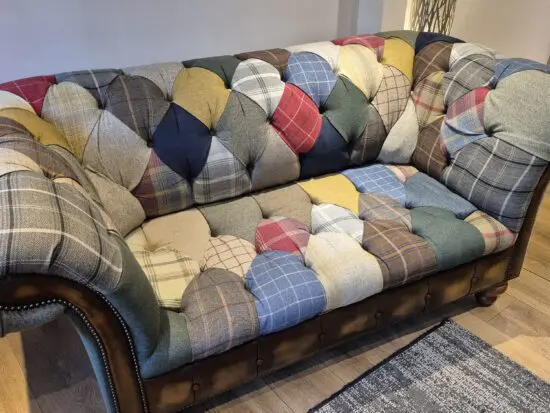 Oswald & Pablo Cotswold Chesterfield Patchwork 2 x seater Sofa