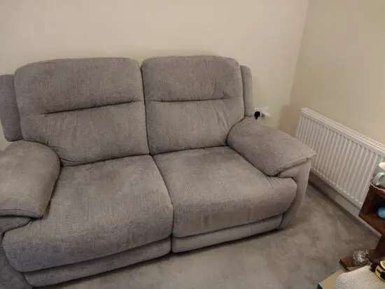 Furniture Village Grey 2 seater electric recliner sofa and chair