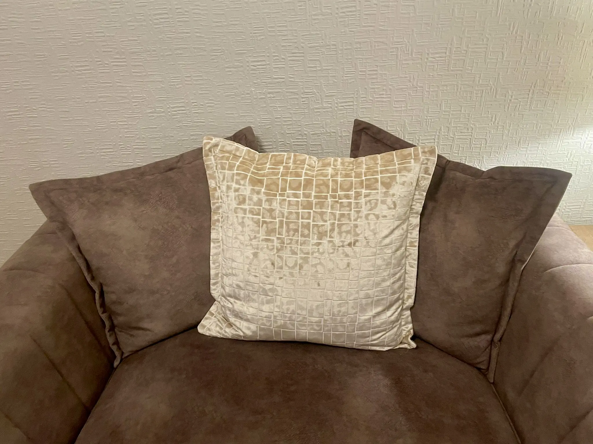 DFS Cherished 3 seater pillow back sofa & cuddler pillow back sofa